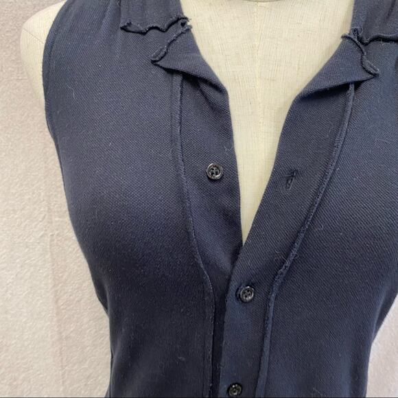 Osklen black sleeveless henley Pique‎ knitted weave harem jumpsuit size small - Picture 8 of 16